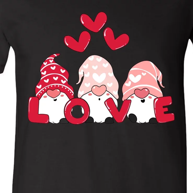 Valentines Day Gnomes V-Neck T-Shirt