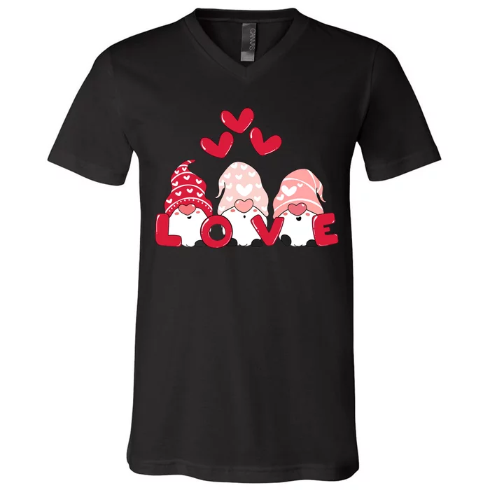 Valentines Day Gnomes V-Neck T-Shirt