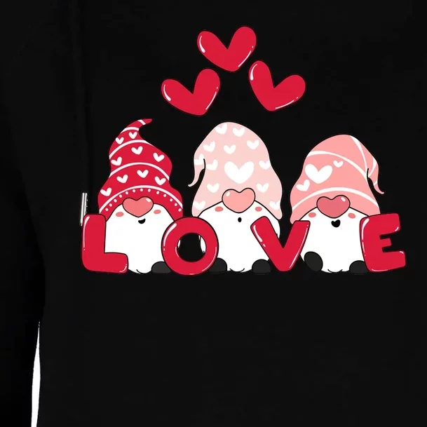 Valentines Day Gnomes Womens Funnel Neck Pullover Hood