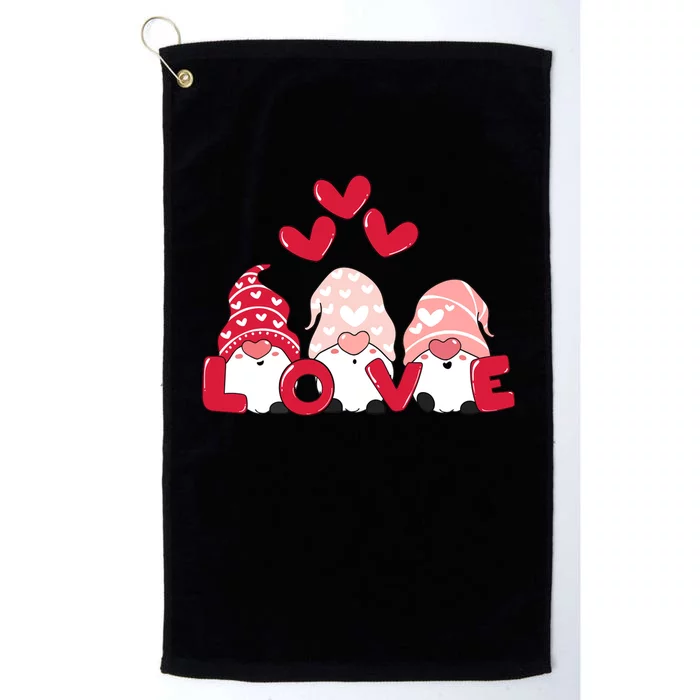 Valentines Day Gnomes Platinum Collection Golf Towel