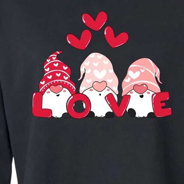 Valentines Day Gnomes Cropped Pullover Crew