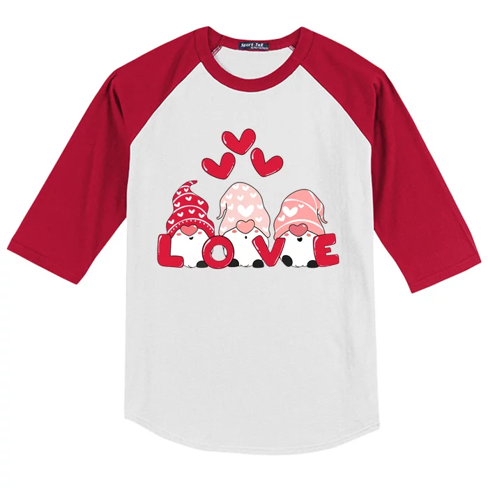 Valentines Day Gnomes Kids Colorblock Raglan Jersey