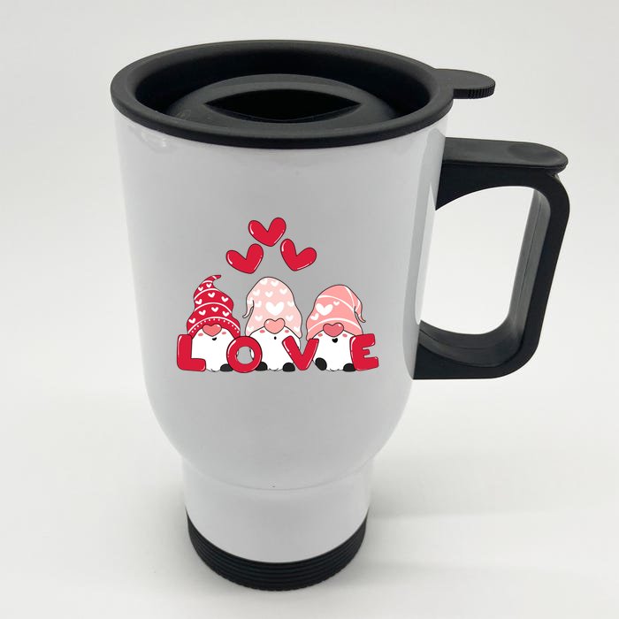 Valentines Day Gnomes Front & Back Stainless Steel Travel Mug