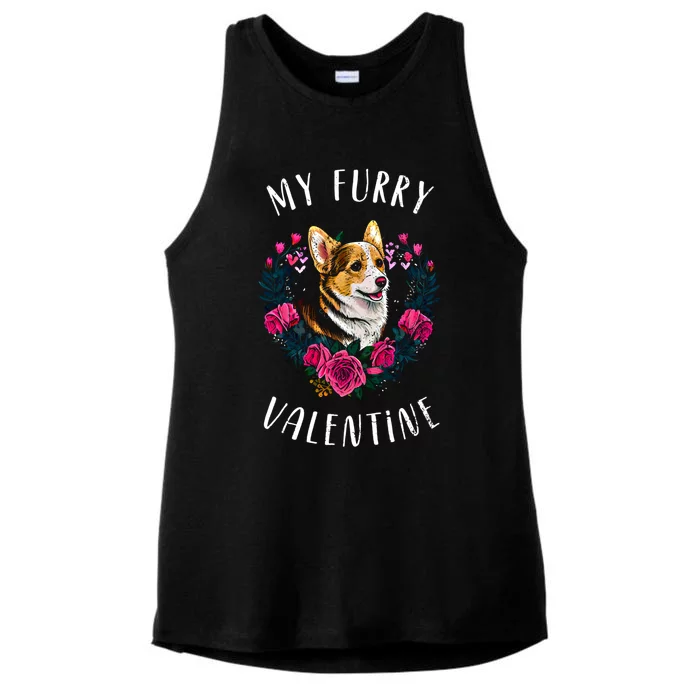 Valentine's Day Gift Corgi Dog Valentine Meaningful Gift Ladies Tri-Blend Wicking Tank