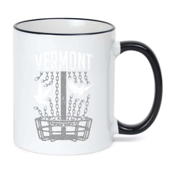 Vermont Disc Golf Player Breaking Chains Birdie Gift Black Color Changing Mug