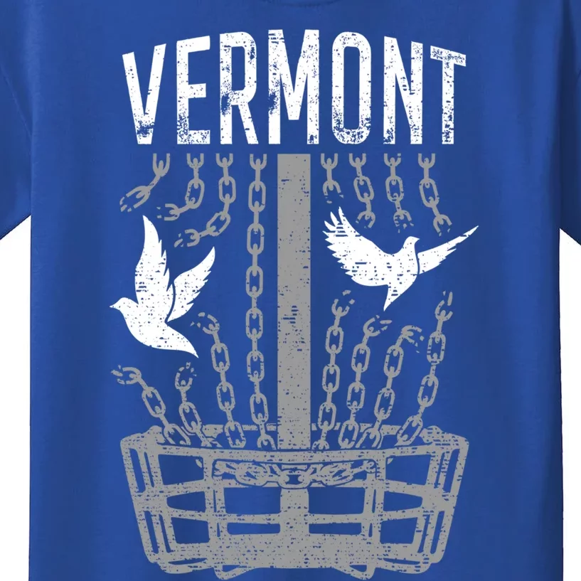 Vermont Disc Golf Player Breaking Chains Birdie Gift Kids T-Shirt