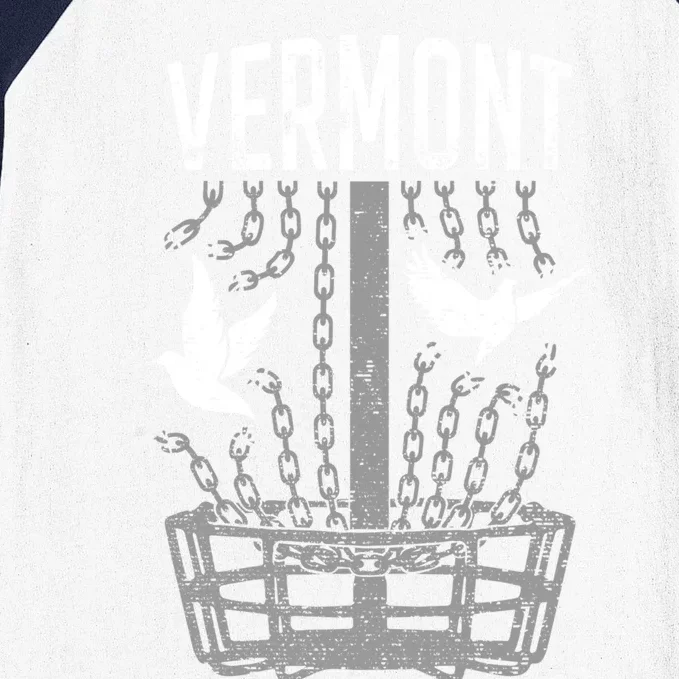 Vermont Disc Golf Player Breaking Chains Birdie Gift Baseball Sleeve Shirt