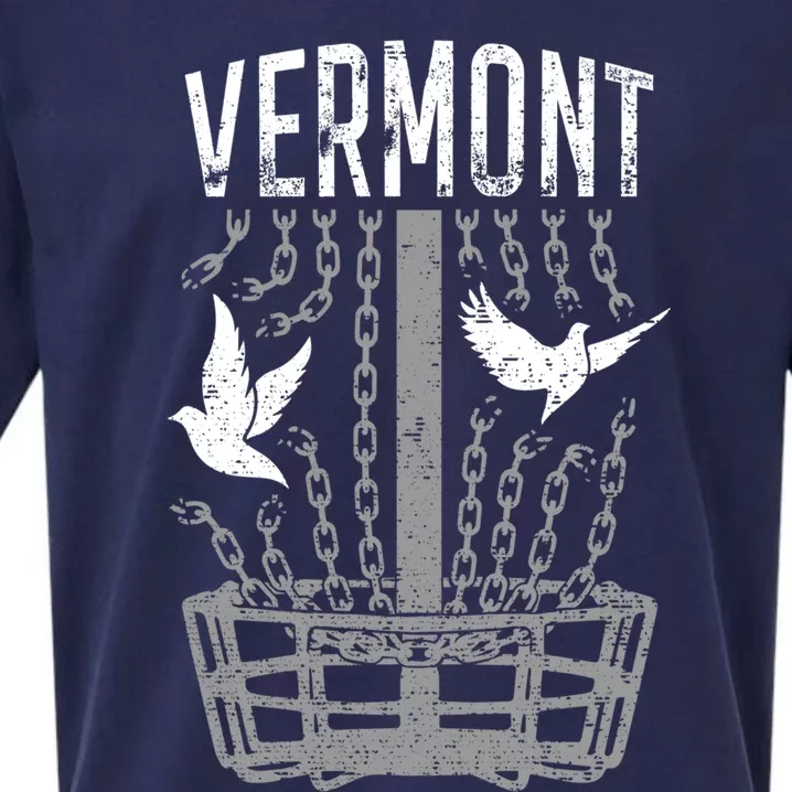 Vermont Disc Golf Player Breaking Chains Birdie Gift Sueded Cloud Jersey T-Shirt