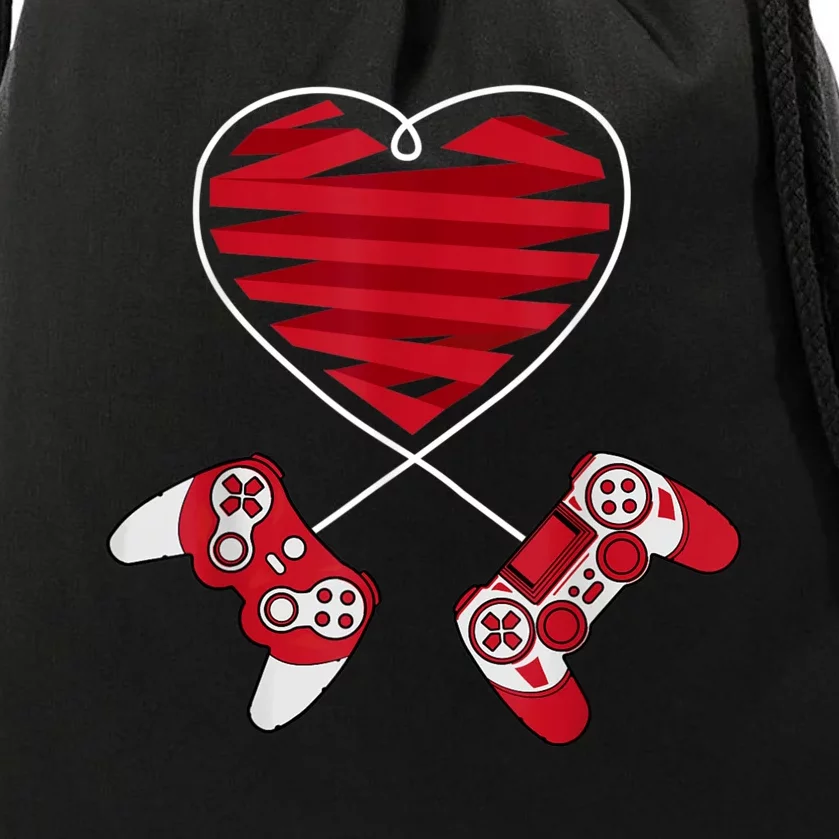 Valentines Day Gamer Shirt Controller Kids Boys Valentine Drawstring Bag