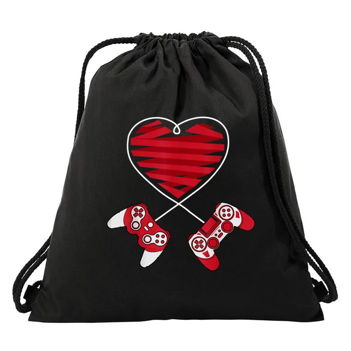 Valentines Day Gamer Shirt Controller Kids Boys Valentine Drawstring Bag