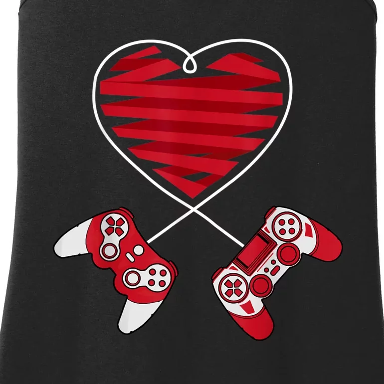 Valentines Day Gamer Shirt Controller Kids Boys Valentine Ladies Essential Tank