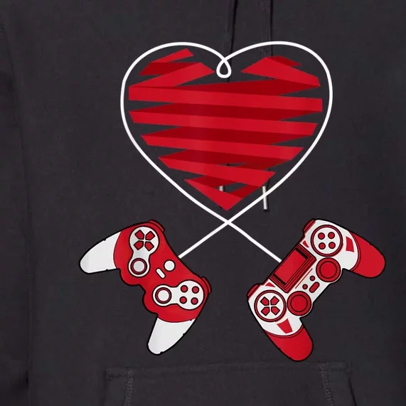 Valentines Day Gamer Shirt Controller Kids Boys Valentine Premium Hoodie