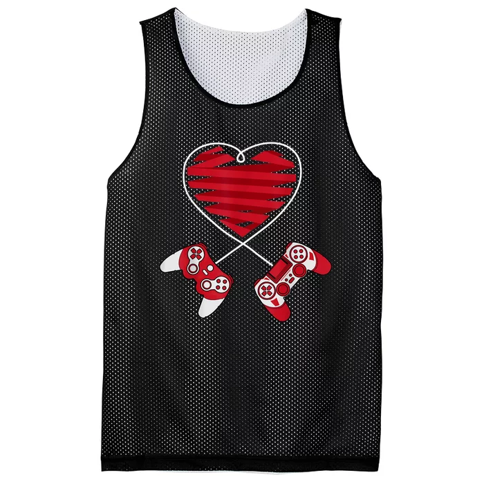 Valentines Day Gamer Shirt Controller Kids Boys Valentine Mesh Reversible Basketball Jersey Tank