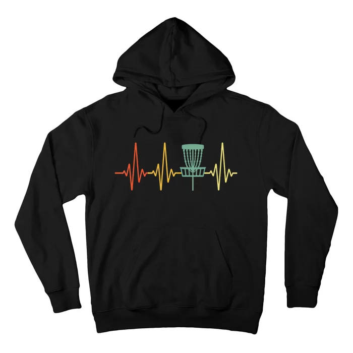 Vintage Disc Golf Retro Heartbeat Gift Disc Golf Gift Hoodie