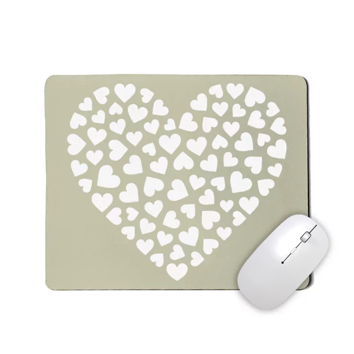 Valentine's Day Graphic Cute Women's's White Hearts Red Mousepad