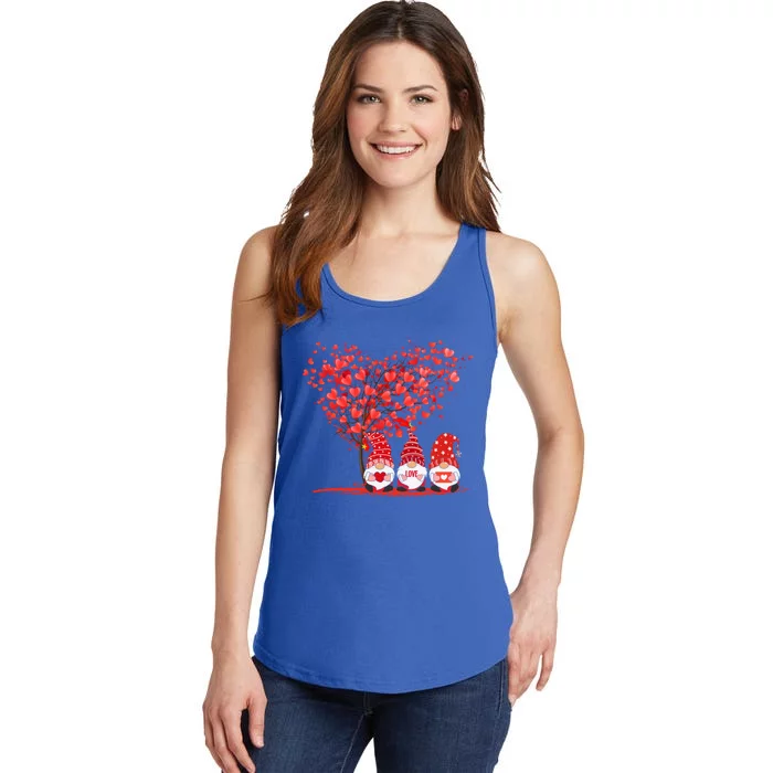 Valentines Day Gnome Love Heart Tree Gnomes Farmer Gardener Gift Ladies Essential Tank