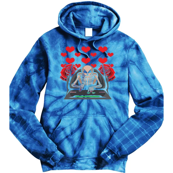 Valentine Day Gamer Skeleton Gaming Gift Tie Dye Hoodie