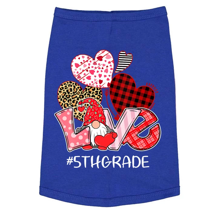 Valentine's Day Gnome Love 5th Grade Teacher Funny Gift Doggie Tank