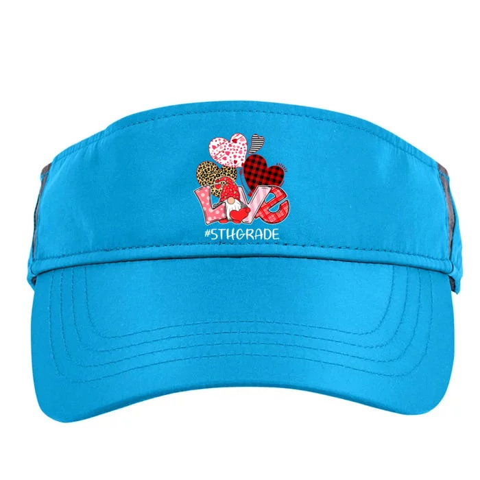 Valentine's Day Gnome Love 5th Grade Teacher Funny Gift Adult Drive Performance Visor