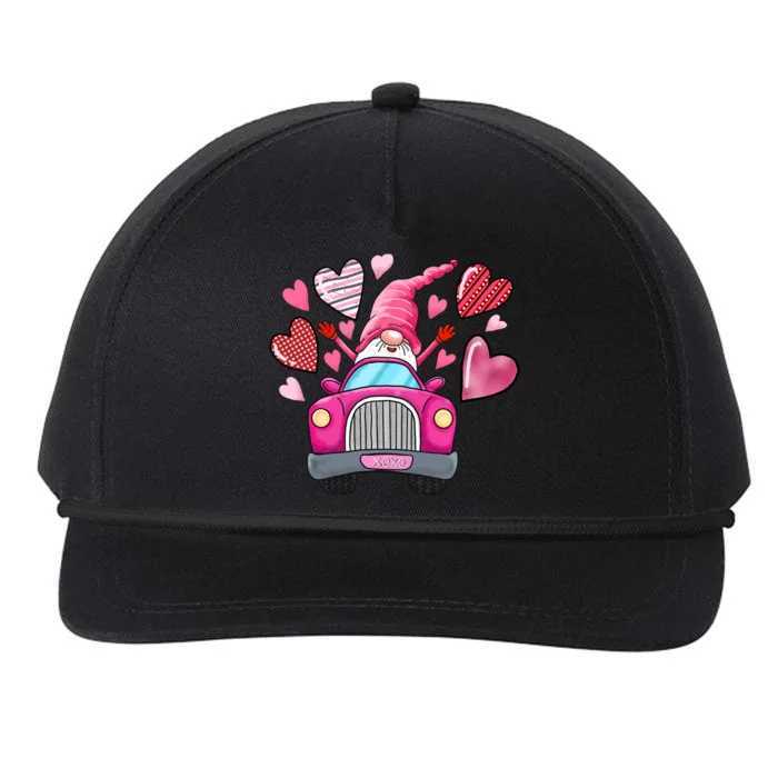 Valentines Day Gnome Heart Truck Snapback Five-Panel Rope Hat