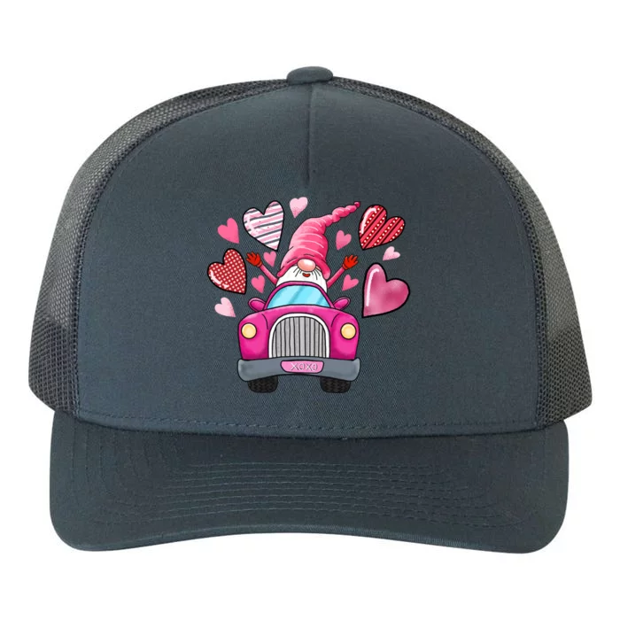 Valentines Day Gnome Heart Truck Yupoong Adult 5-Panel Trucker Hat