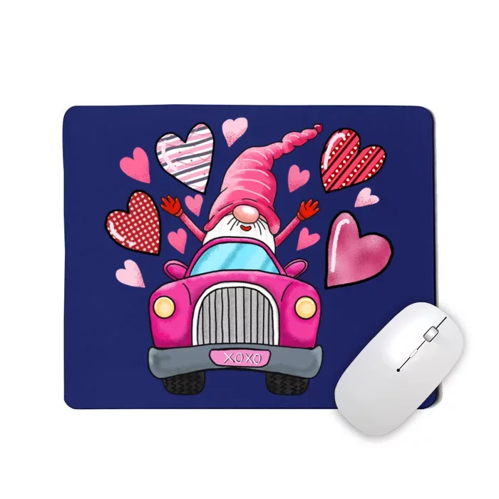 Valentines Day Gnome Heart Truck Mousepad