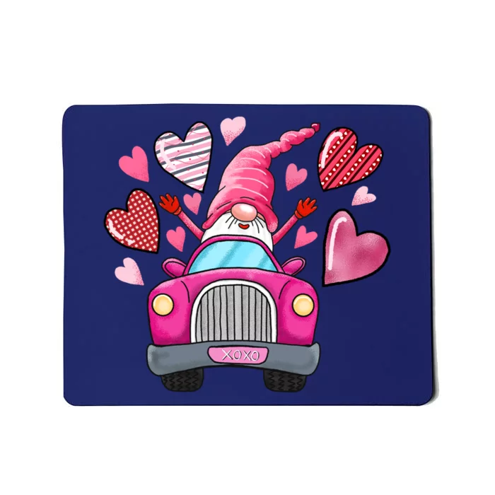 Valentines Day Gnome Heart Truck Mousepad