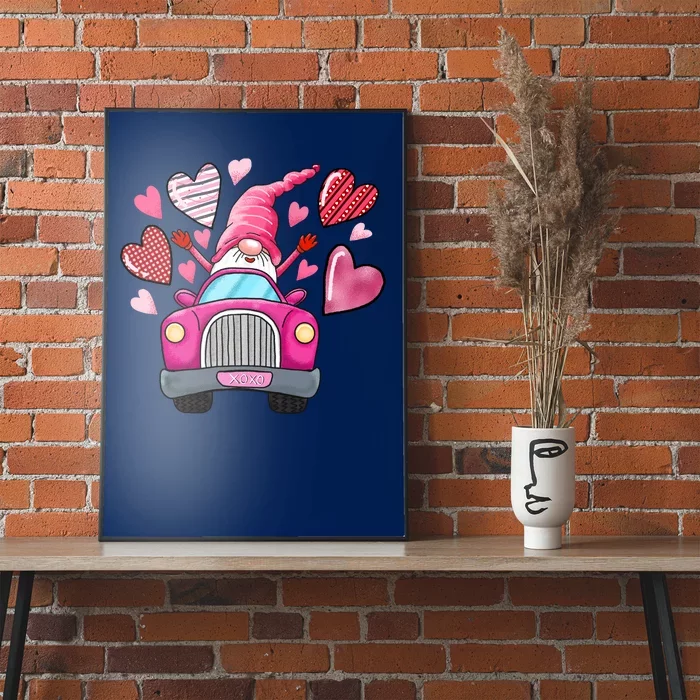 Valentines Day Gnome Heart Truck Poster