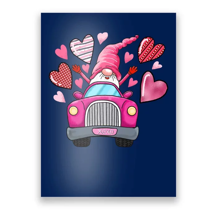 Valentines Day Gnome Heart Truck Poster