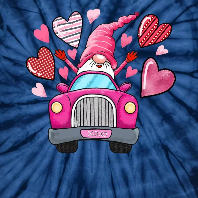 Valentines Day Gnome Heart Truck Tie-Dye T-Shirt