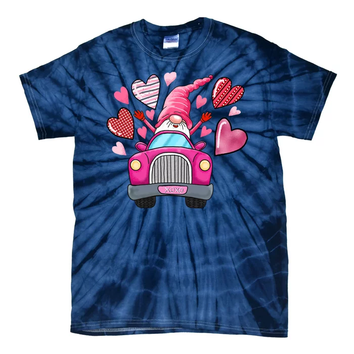 Valentines Day Gnome Heart Truck Tie-Dye T-Shirt