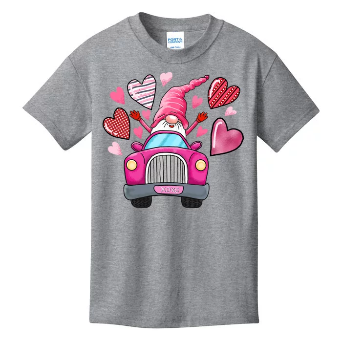 Valentines Day Gnome Heart Truck Kids T-Shirt