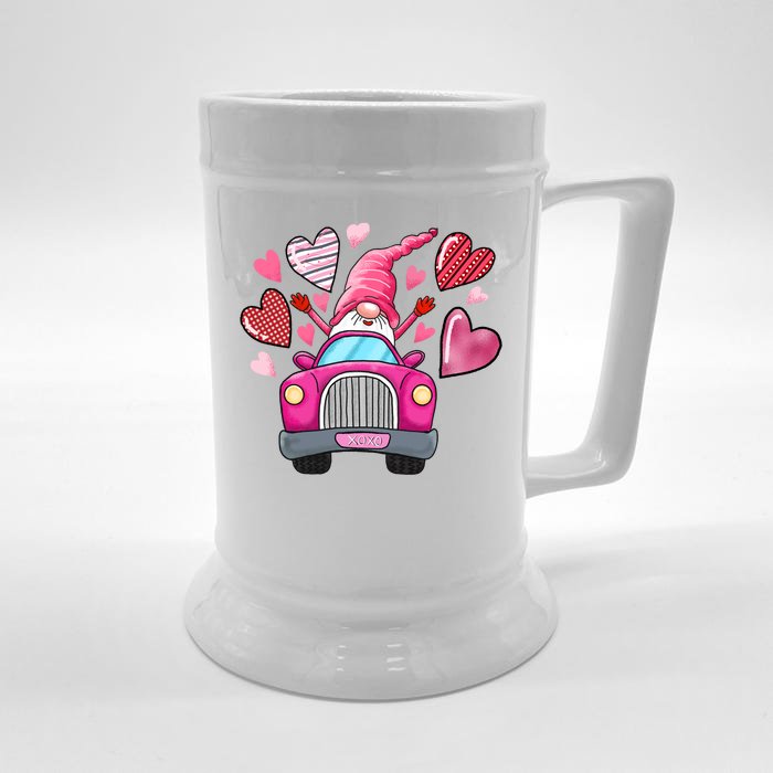 Valentines Day Gnome Heart Truck Front & Back Beer Stein