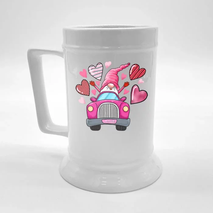 Valentines Day Gnome Heart Truck Front & Back Beer Stein