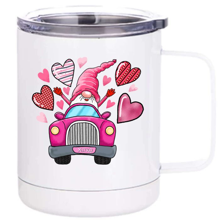 Valentines Day Gnome Heart Truck Front & Back 12oz Stainless Steel Tumbler Cup