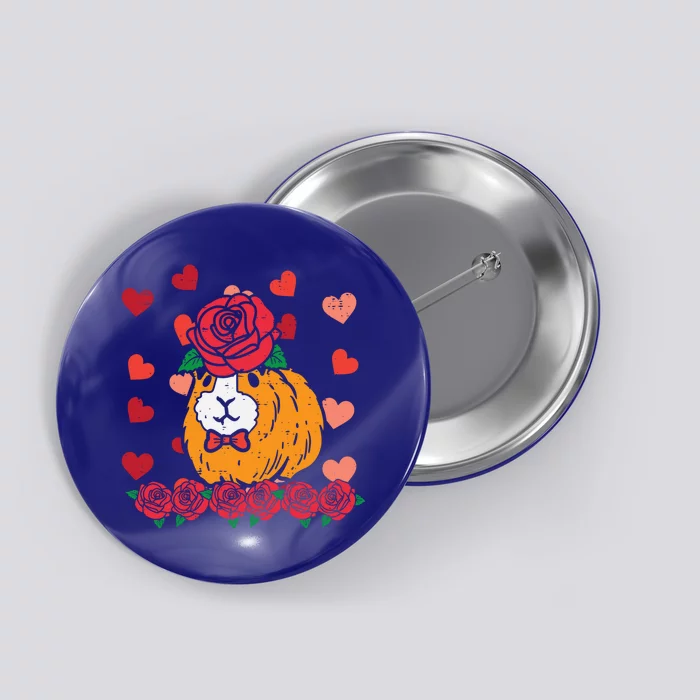 Valentines Day Guinea Pig Cute Pet Gift Button