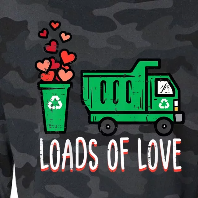 Valentines Day Garbage Truck Loads Of Love Cropped Pullover Crew