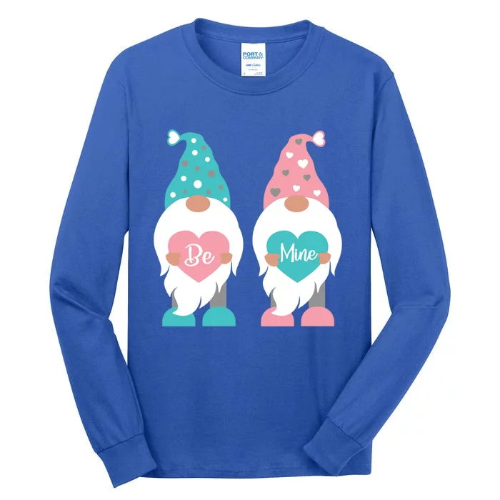 Valentines Day Gnomes Be Mine Hearts Gift Tall Long Sleeve T-Shirt