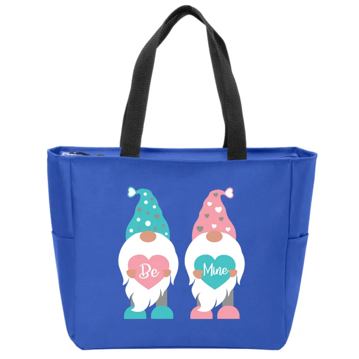 Valentines Day Gnomes Be Mine Hearts Gift Zip Tote Bag