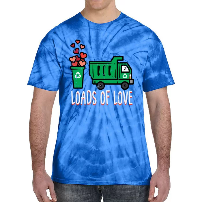 Valentines Day Garbage Truck Loads Of Love Gift Tie-Dye T-Shirt