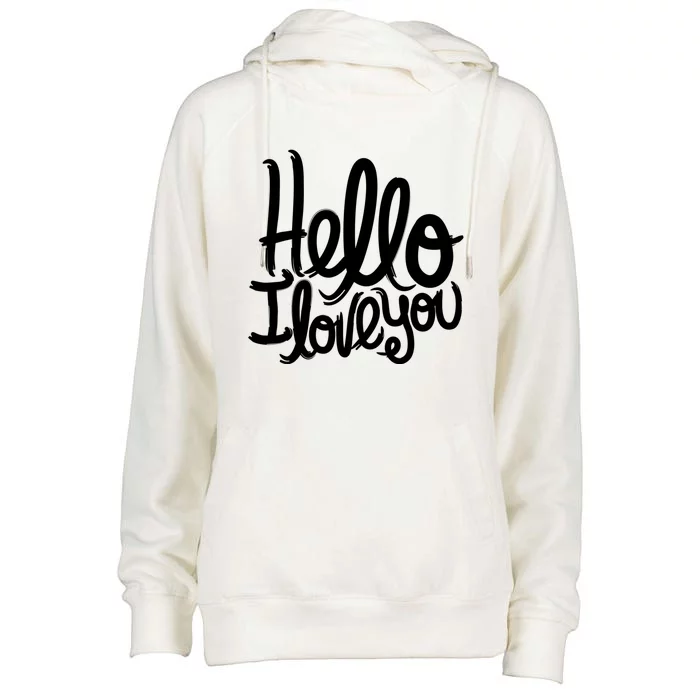 Valentine's Day Gift Meaningful Gift Hello I Love You Gift Womens Funnel Neck Pullover Hood