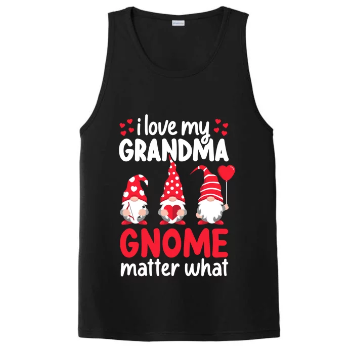 Valentines Day Grandma Love Gnomes Red Heart Funny Cool Gift Performance Tank