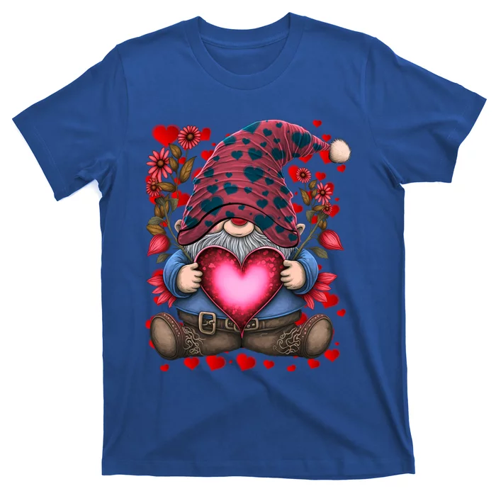 Valentines Day Gnomes Sunflower Field Gift Funny Gift For Her Gift T-Shirt