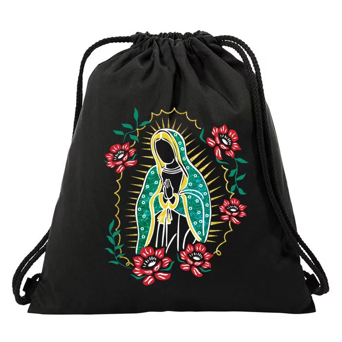 Virgen De Guadalupe Drawstring Bag