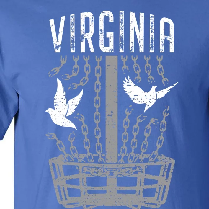 Virginia Disc Golf Player Breaking Chains Birdie Gift Tall T-Shirt