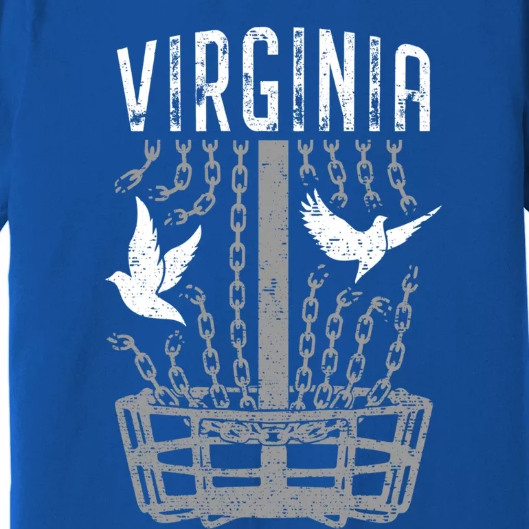 Virginia Disc Golf Player Breaking Chains Birdie Gift Premium T-Shirt