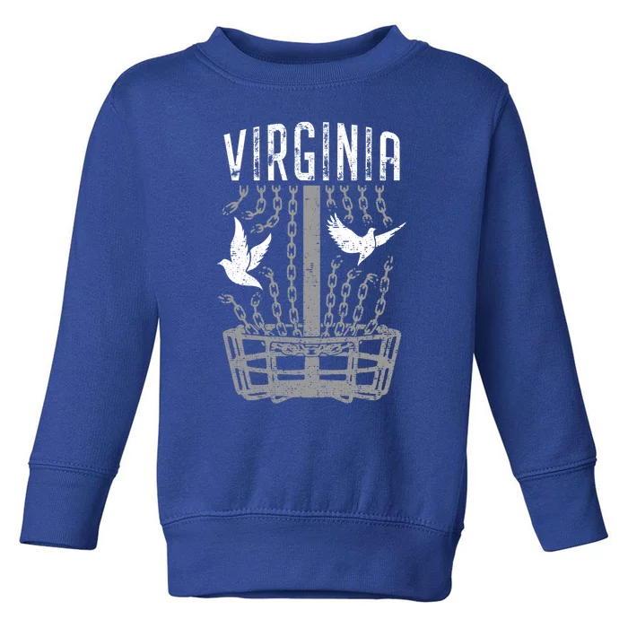 Virginia Disc Golf Player Breaking Chains Birdie Gift Toddler Sweatshirt