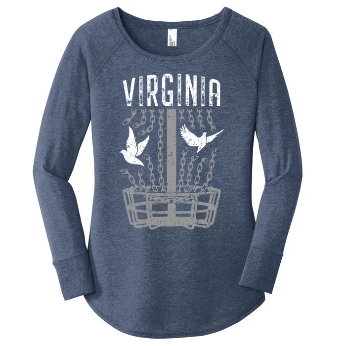 Virginia Disc Golf Player Breaking Chains Birdie Gift Women's Perfect Tri Tunic Long Sleeve Shirt