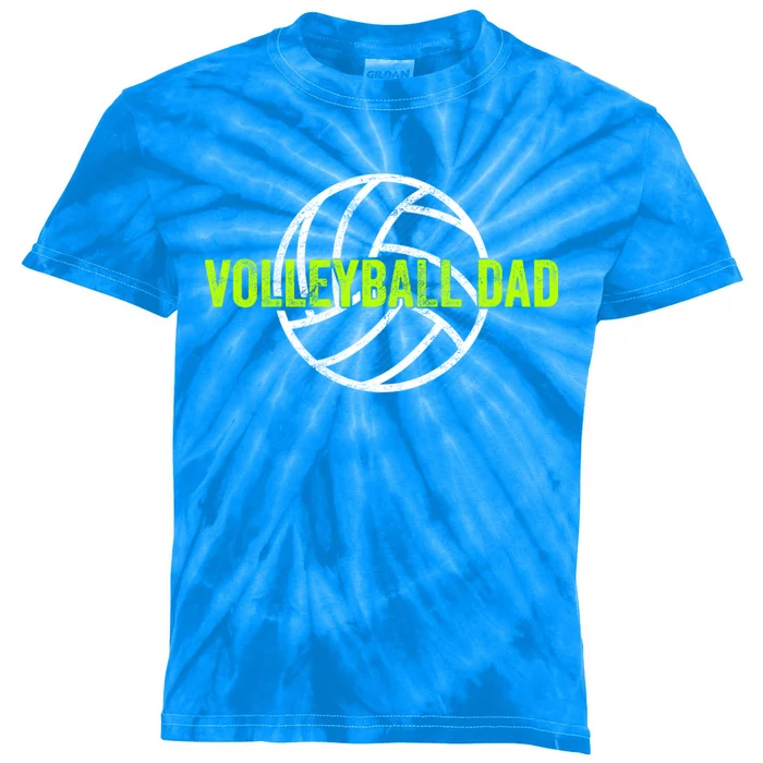 Volleyball Dad Gift For Father From Daughter Volleyball Cool Gift Kids Tie-Dye T-Shirt