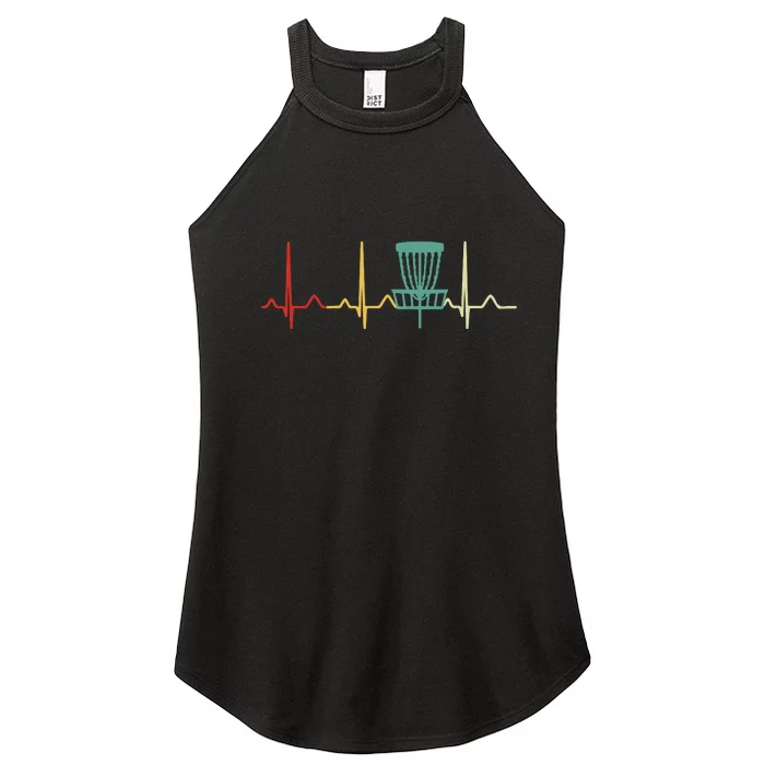 Vintage Disc Golf Retro Heartbeat Gift Disc Golf Women’s Perfect Tri Rocker Tank